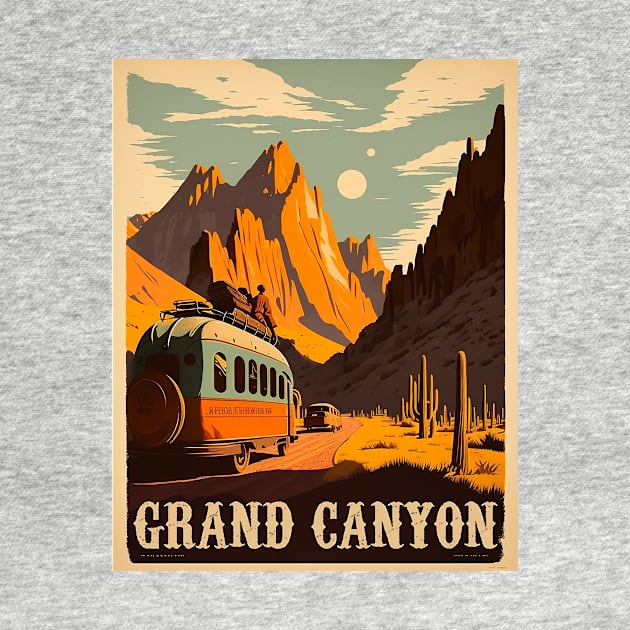 Grand Canyon Vintage Travel Art Poster by OldTravelArt